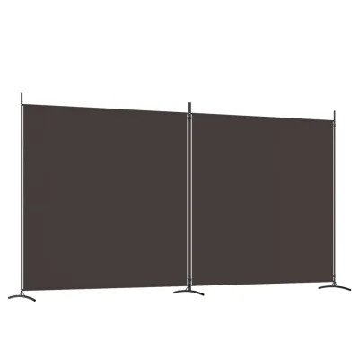 Paravan - Sobne pregrade 2-delni rjav 348x180 cm blago
