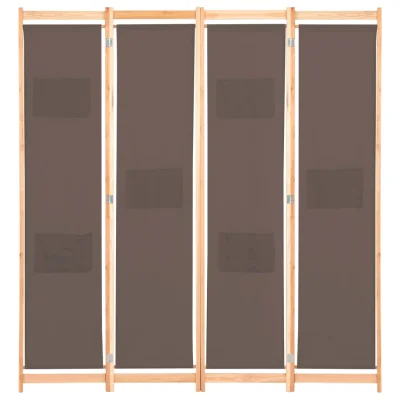 Paravan - Sobne pregrade 4-delni 160x170x4 cm rjavo blago