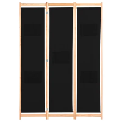 Paravan - Sobne pregrade 3-delni 120x170x4 cm črno blago