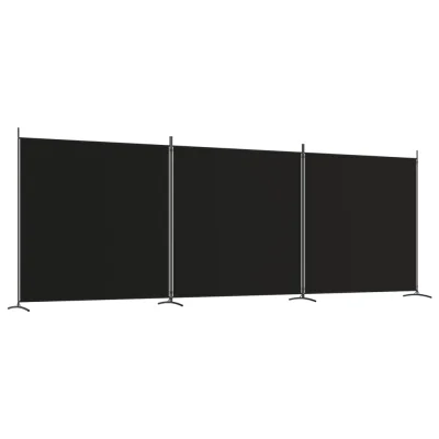 Paravan - Sobne pregrade 3-delni 525x180 cm črna blago