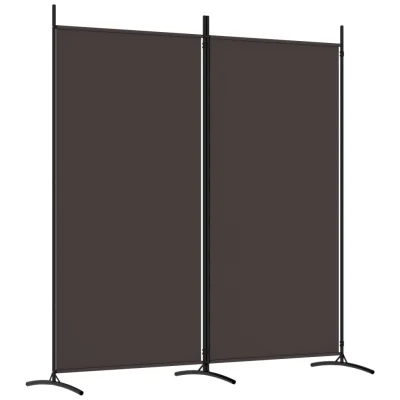 Paravan - Sobne pregrade 2-delni rjav 175x180 cm blago
