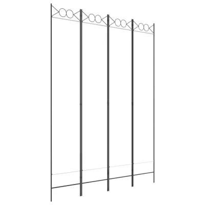 Paravan - Sobne pregrade 4-delni bel 160x220 cm blago