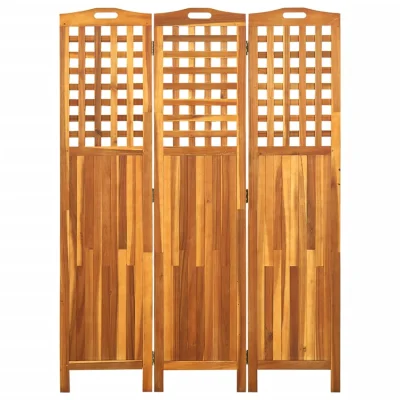 Paravan - Sobne pregrade 3-delni 121x2x170 cm trden akacijev les