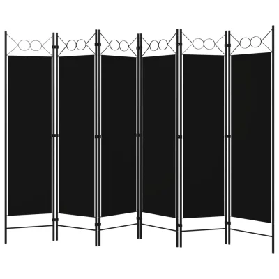 Paravan - Sobne pregrade 6-delni črn 240x180 cm