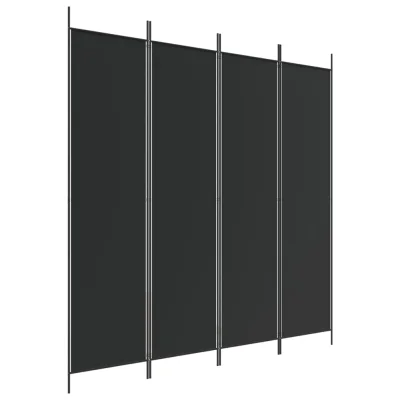 Paravan - Sobne pregrade 4-delni 200x200 cm črno blago