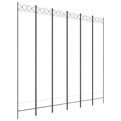 Paravan - Sobne pregrade 6-delni bel 240x220 cm blago