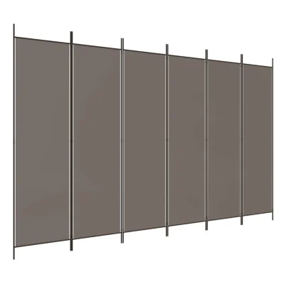 Paravan - Sobne pregrade 6-delni antracit 300x200 cm blago