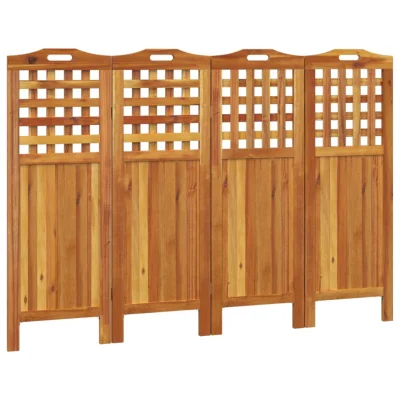 Paravan - Sobne pregrade 4-delni 162x2x115 cm trden akacijev les
