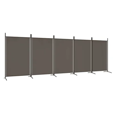 Paravan - Sobne pregrade 5-delni antraciten 433x180 cm blago