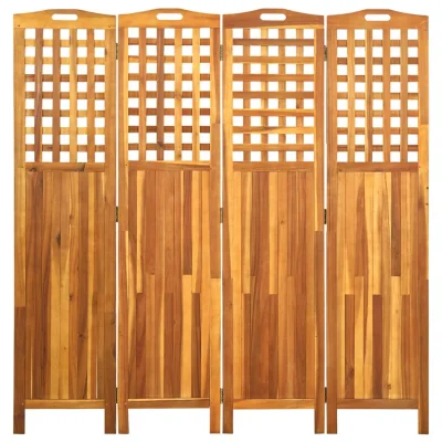 Paravan - Sobne pregrade 4-delni 161x2x170 cm trden akacijev les
