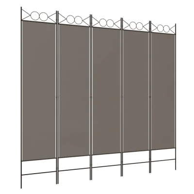 Paravan - Sobne pregrade 5-delni antracit 200x200 cm blago