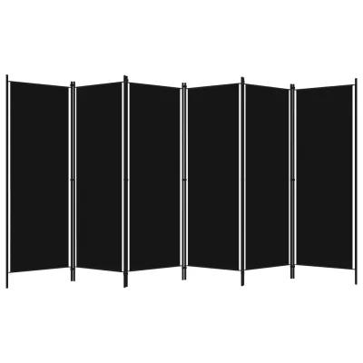 Paravan - Sobne pregrade 6-delni črn 300x180 cm