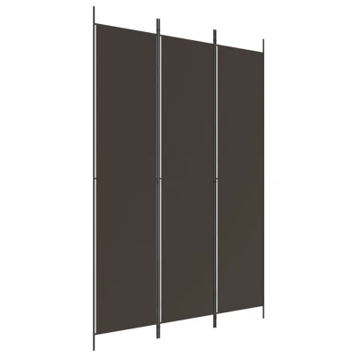 Paravan - Sobne pregrade 3-delni rjav 150x220 cm blago