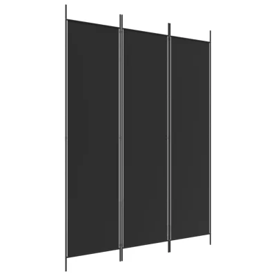 Paravan - Sobne pregrade 3-delni 150x200 cm črna blago