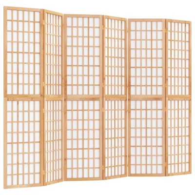 Zložljiv 6-delni Paravan - Sobne pregrade japonski stil 240x170 cm črne barve