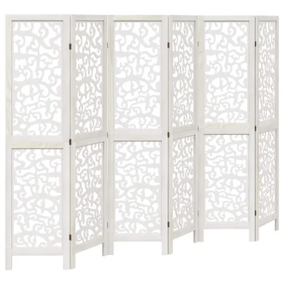 Paravan - Sobne pregrade 6-delni bel trden les pavlovnije