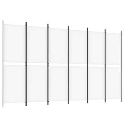 Paravan - Sobne pregrade 6-delni bel 300x180 cm blago