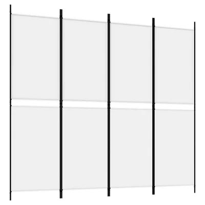 Paravan - Sobne pregrade 4-delni bel 200x180 cm blago
