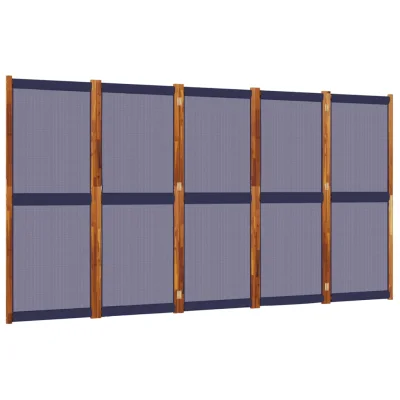 Paravan - Sobne pregrade 5-delni temno moder 350x180 cm
