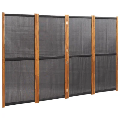 Paravan - Sobne pregrade 4-delni črn 280x180 cm
