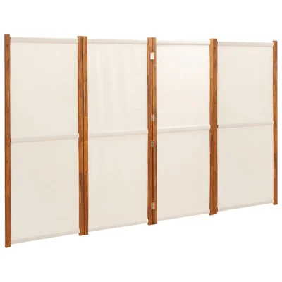 Paravan - Sobne pregrade 4-delni kremno bel 280x180 cm