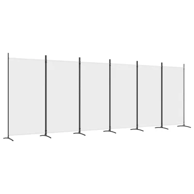 Paravan - Sobne pregrade 6-delni bel 520x180 cm blago