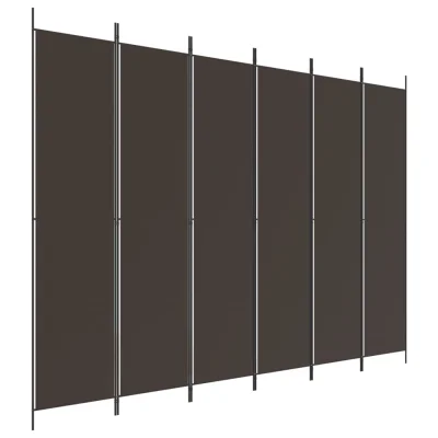 Paravan - Sobne pregrade 6-delni rjav 300x220 cm blago