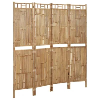 Paravan - Sobne pregrade 4-delni iz bambusa 160x180 cm