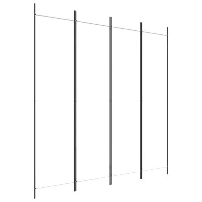 Paravan - Sobne pregrade 4-delni bel 200x200 cm blago