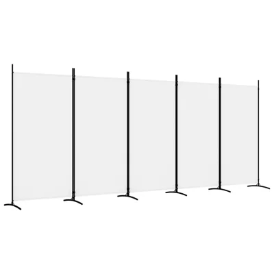 Paravan - Sobne pregrade 5-delni bel 433x180 cm blago