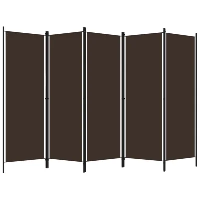 Paravan - Sobne pregrade 5-delni rjav 250x180 cm