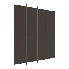 Paravan - Sobne pregrade 4-delni rjav 200x220 cm blago