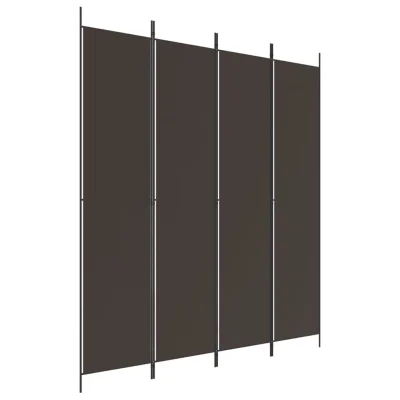 Paravan - Sobne pregrade 4-delni rjav 200x220 cm blago