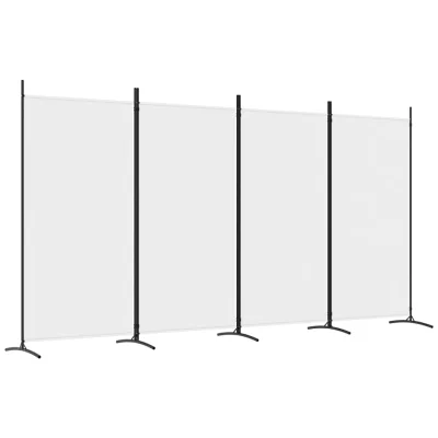 Paravan - Sobne pregrade 4-delni bel 346x180 cm blago