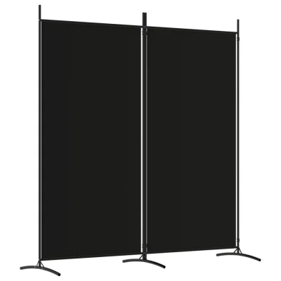 Paravan - Sobne pregrade 2-delni Črna 175x180 cm blago