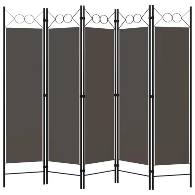 Paravan - Sobne pregrade 5-delni antraciten 200x180 cm