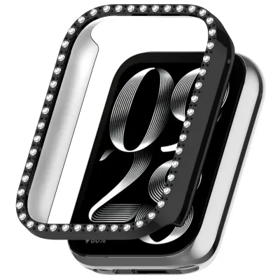 Ovitek za Xiaomi Mi Band 9 Pro z diamanti, zaščitni ovitek za osebni računalnik Black