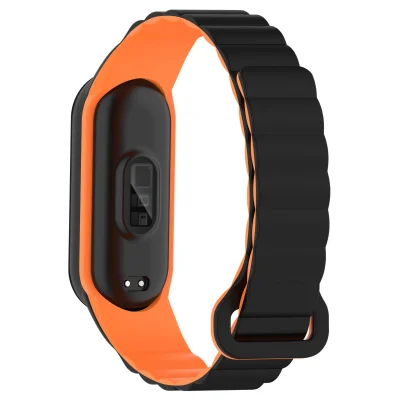 Silikonski magnetni pašček za Xiaomi Band 8 Black+Orange