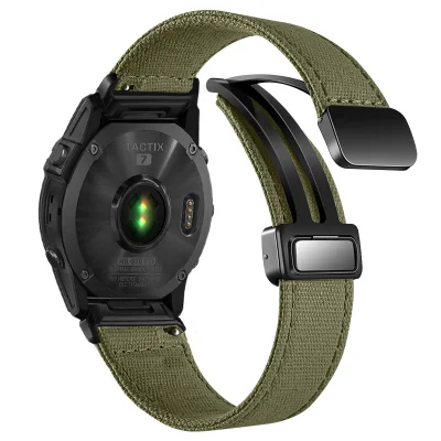 Najlonski platneni pašček za uro za Garmin Fenix 7X/6X Green 22 mm