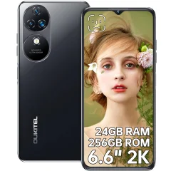 OUKITEL C38 24GB(6+18GB)+256GB, črna pametni telefon Android 13, 48MP+32MP 6.6” FHD+ 5150mAh