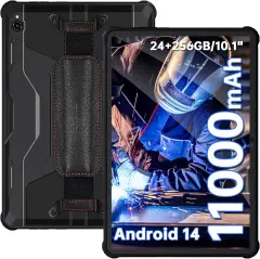 OUKITEL RT9 24GB(6+18GB)/256GB/TF 1TB, 4G-LTE črna Trpežna tablica računalnik, 11000mAh 10.1" Android 14