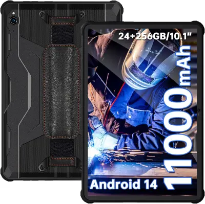 OUKITEL RT9 24GB(6+18GB)/256GB/TF 1TB, 4G-LTE črna Trpežna tablica računalnik, 11000mAh 10.1" Android 14