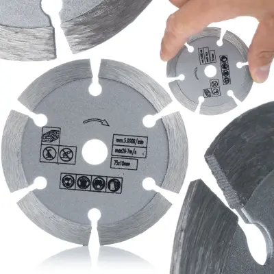 Rosfix Diamantni Rezilni Disk 75 mm – Za Gradbene Materiale, Suho Rezanje | Ø75x10 mm, 1,2 mm, Lasersko Varjen