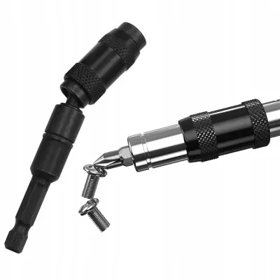 Rosfix Magnetni Kotni Podaljšek – 1/4″ Bit, 87 mm, 20°, Cr-V Jeklo, Črn | Za Vijačnike in Ključe