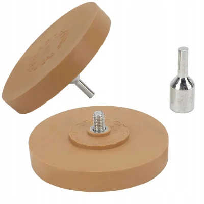 GUMIJASTO KOLO / DISK ZA ODSTRANJEVANJE LEPILA Z OBROČNIKOV 90 MM + ADAPTER ZA IZVIJAČ