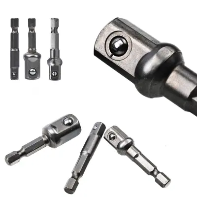 Rosfix Set Adapterjev za Nasadke 50 mm – 1/2, 3/8, 1/4 | Nerjaveče Jeklo, Dolžina 5 cm, 3 Kosi