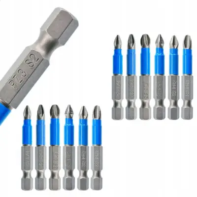 Rosfix Set Zvezdastih Bitov z Modrim Trakom – 12 Kosov, 1/4'''' Šestkotni Nastavek, 50 mm, Magnetni Vrh