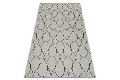 Preproga v videzu sisala FLAT 49379960 Kapljice smetana / črna 80x150 cm