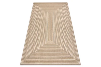 FLAT 48962265 Preproga iz sisala Geometric - naravna bež slamnata barva, vrvica 120x170 cm