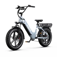 Električna rovle ONESPORT OT08 (siv), 500 W motor, 48V 18 Ah baterija, najvišja hitrost 25 km/h, 20" poljski oglični, SHIMANO 7-stopni pospeševalnik